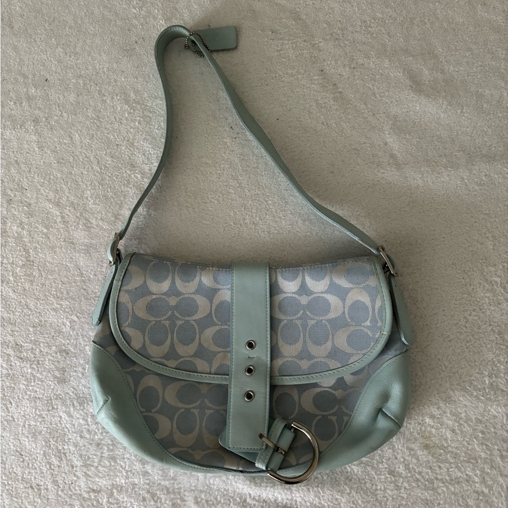 blue coach purse